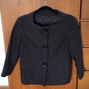 Lafayette 148 sz 4 brown dot jacket funnel neck